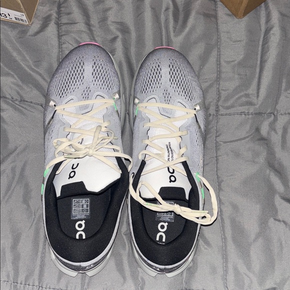 On Running mens Sneakers in Gray, Pink, and Green - Picture 3 of 9